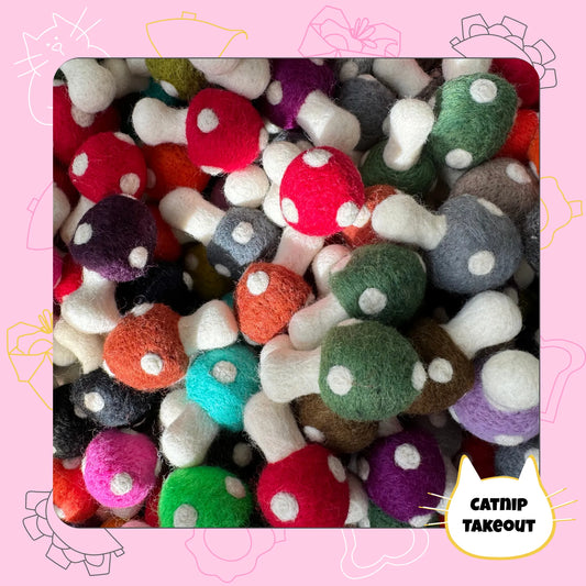 Mushroom Catnip Toy | Wool Felted - CatnipTakeout