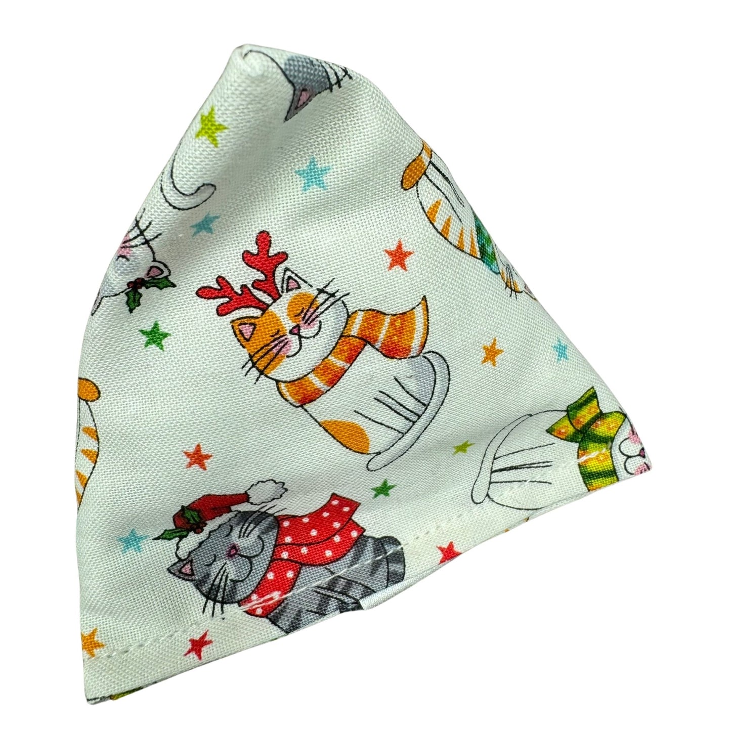 Laughing Kitties | Happy Sack Catnip Cat Toy from CatnipTakeout - A toy with smiling cats in bow ties and scarves on a white background, perfect for festive playtime.