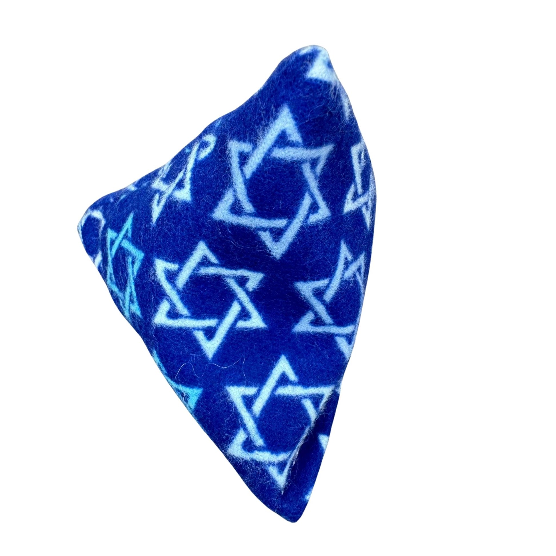 Star of David | Happy Sack Catnip Cat Toy from CatnipTakeout - A toy featuring the Star of David on a soft blue flannel background, perfect for festive playtime. 