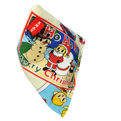 HO HO HO Mele Kalikimaka | Happy Sack Catnip Cat Toy from CatnipTakeout - A toy featuring Santa, a snowman, and sand on a cream background, perfect for festive playtime.