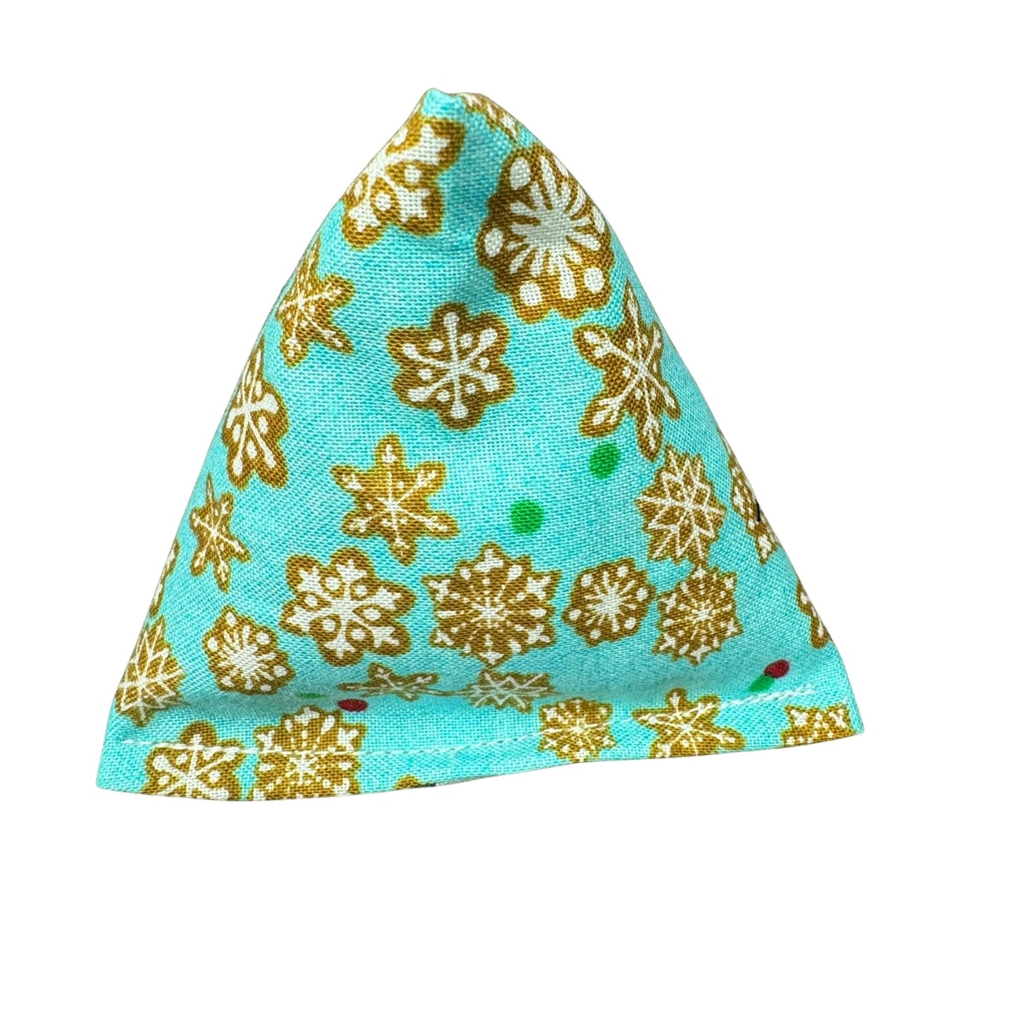 Bright Snowflakes | Happy Sack Catnip Cat Toy from CatnipTakeout - A toy featuring classic white snowflakes on a bright blue background, perfect for festive playtime.